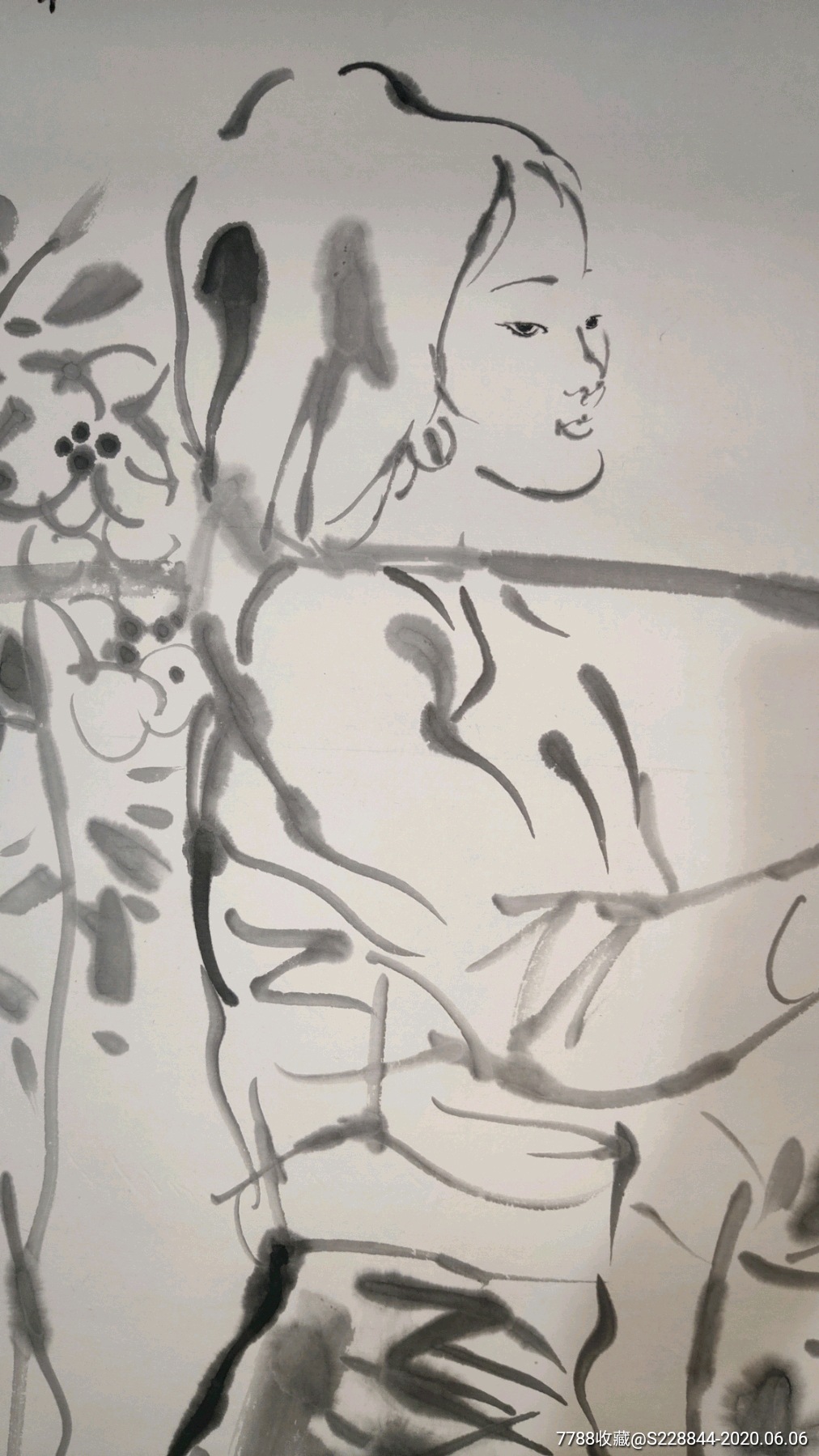 吴山明拖片画芯尺寸68*68_花鸟国画原作_第5张_7788字画网