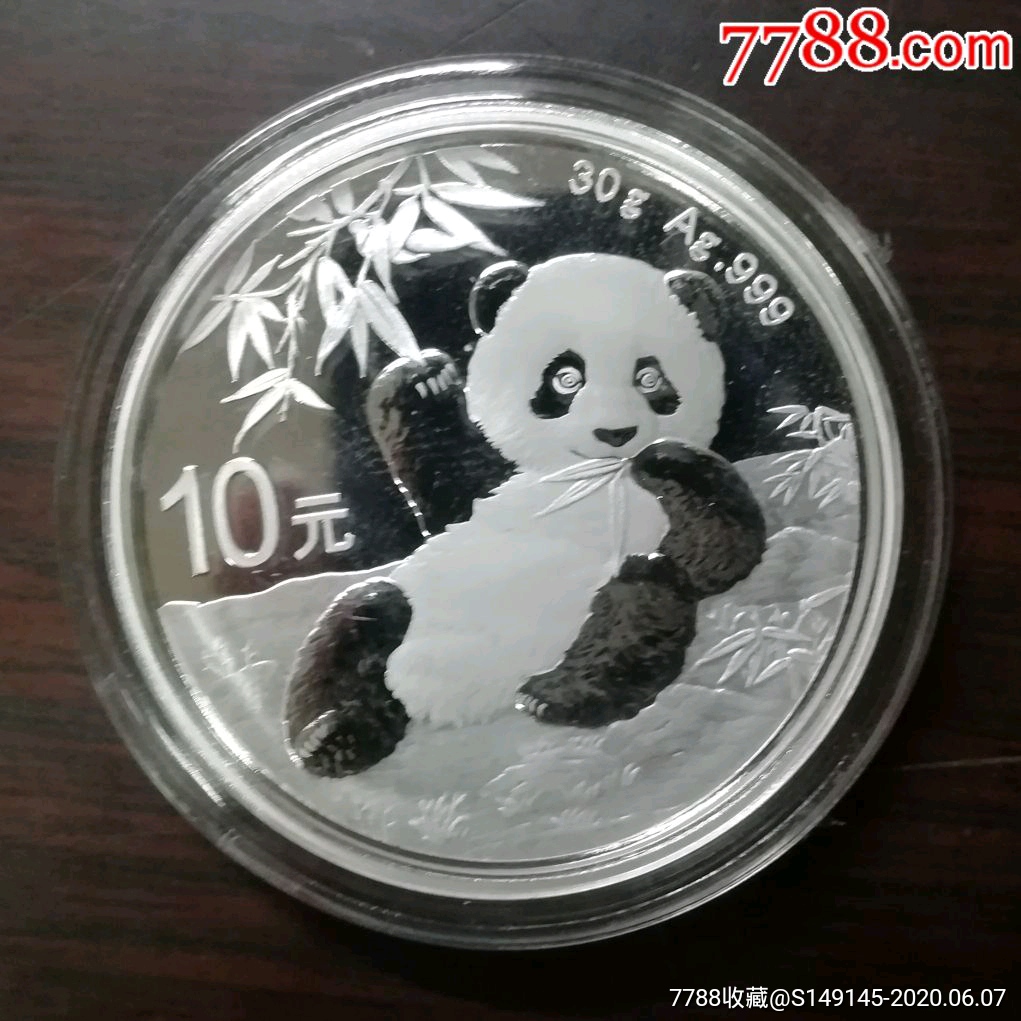 2020年熊猫银币一枚