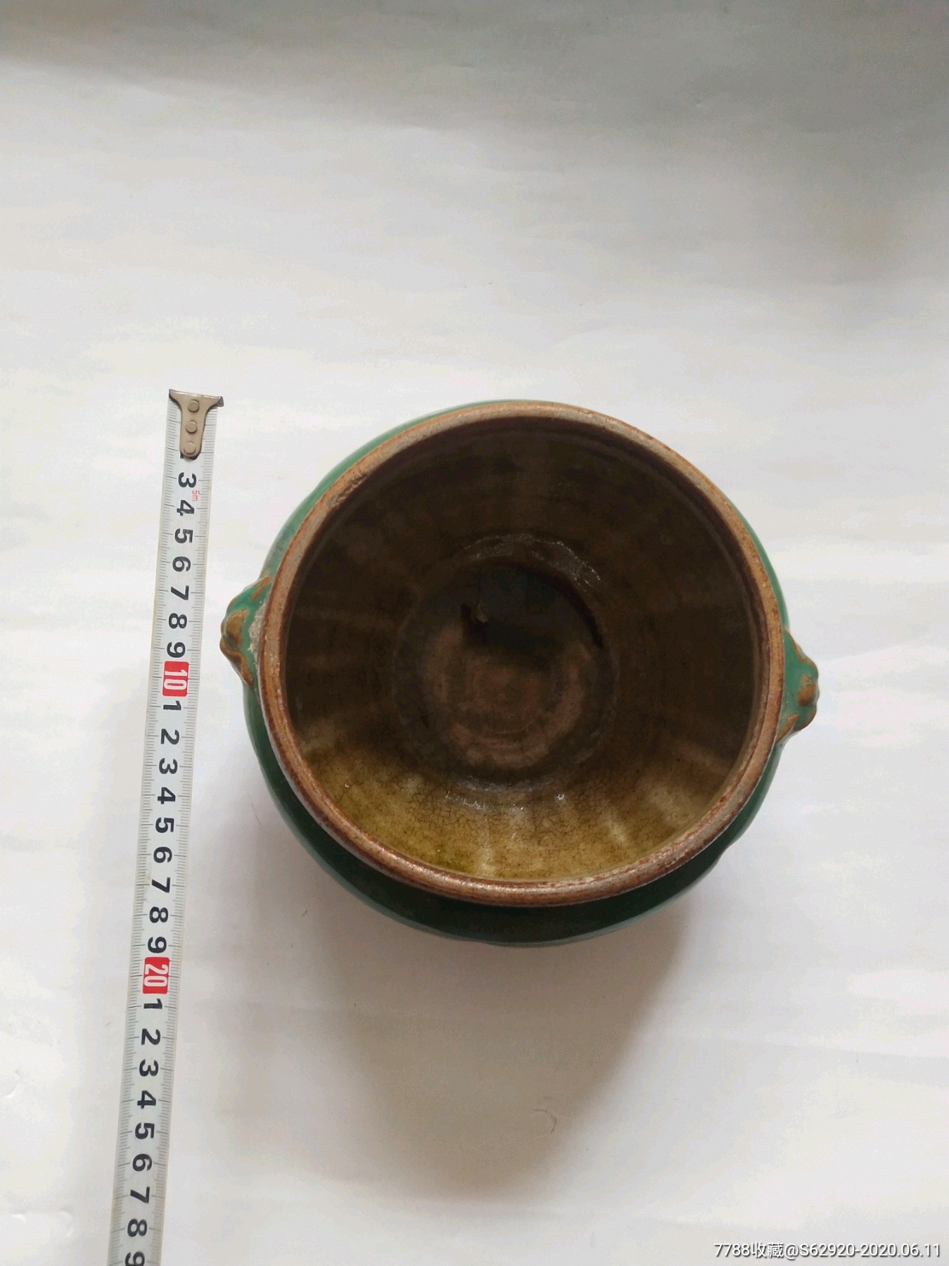 老,玉溪,华宁窑,粥罐,瓜棱,南瓜,完整,不破不裂_花釉/窑变瓷【丰收藏