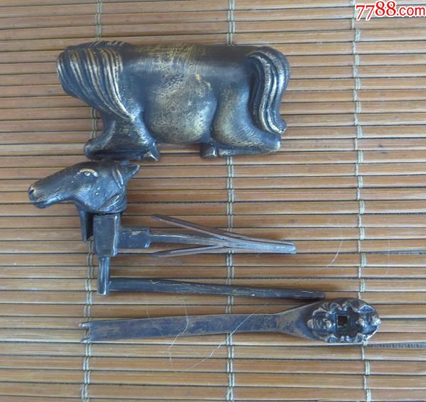 老铜锁动物锁马锁马到功成