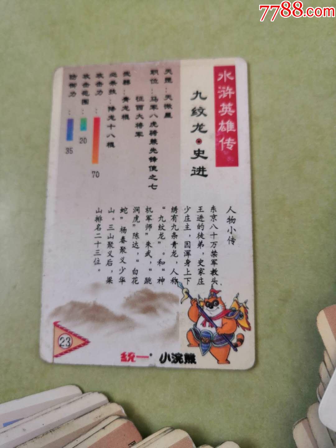 小浣熊统一水浒传,食品卡,其他食品卡,年代不详,其他类型卡,长方形卡