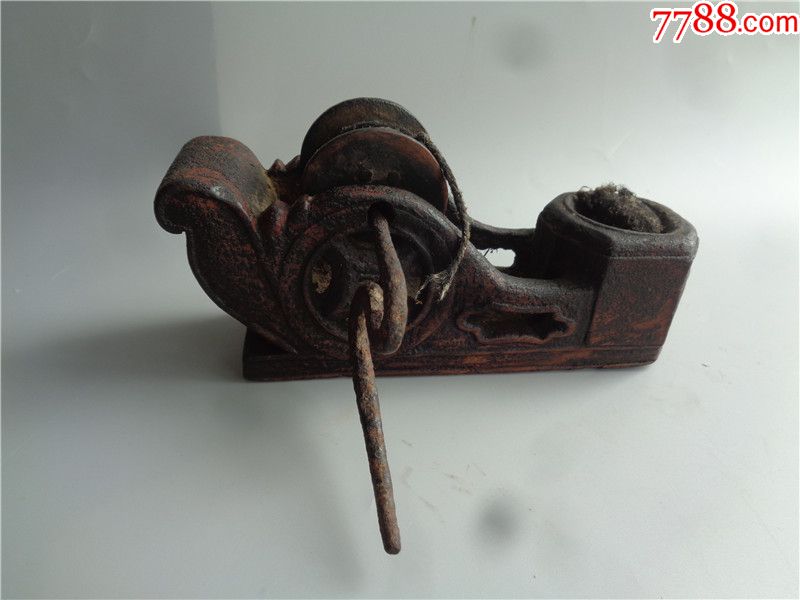 清代木匠使用过的镂空金钱纹老墨斗_墨斗/木工用具【琴书侣】_第4张