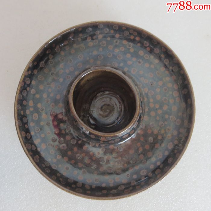 油滴釉茶碗一套老瓷器古代茶具磁州窑油滴釉茶具一套