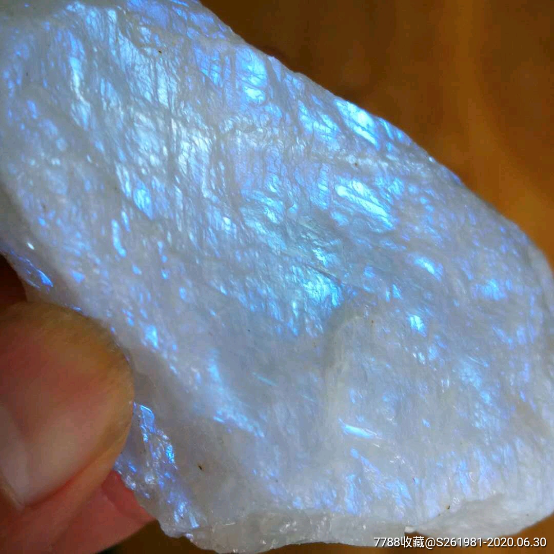 天然白月光石原石蓝色月光晶体原石矿物雕刻料8