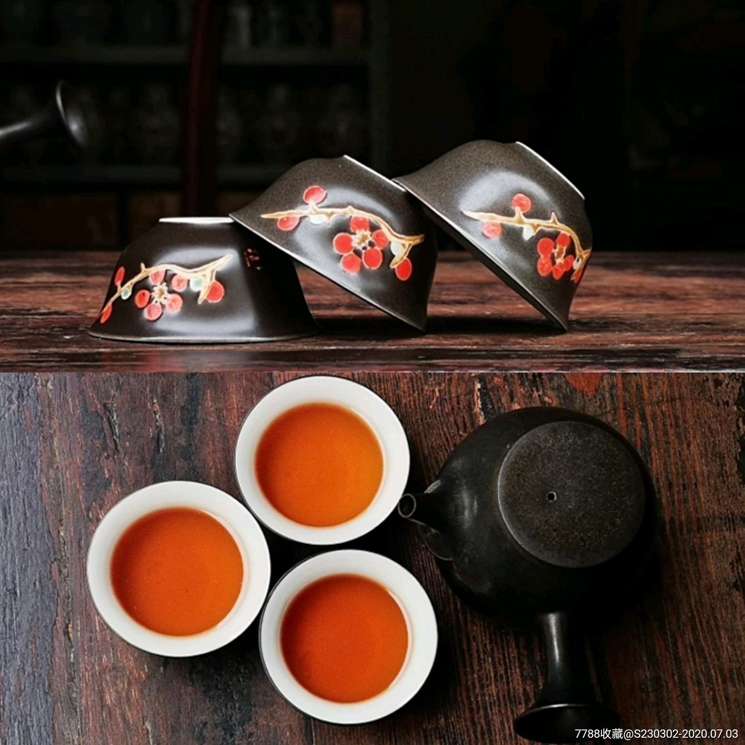 青花瓷茶杯陶瓷功夫小茶杯单杯主人杯茶具茶盏套装茶碗品茗斗笠杯