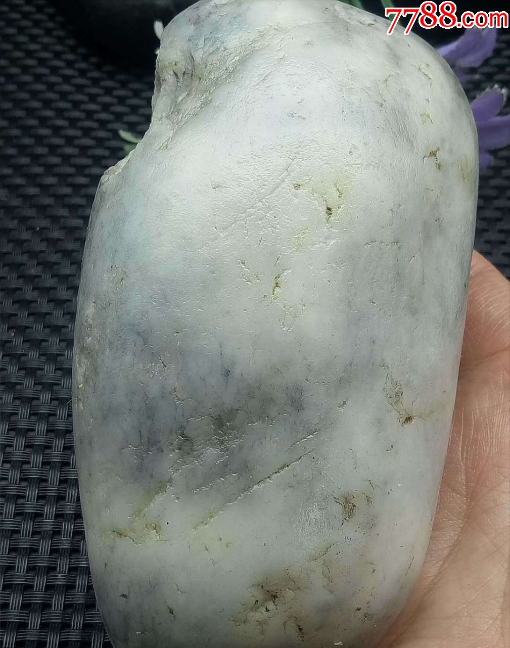 3579新疆鸡骨白青花水石724克-其他玉石/玉器-7788旧货商城