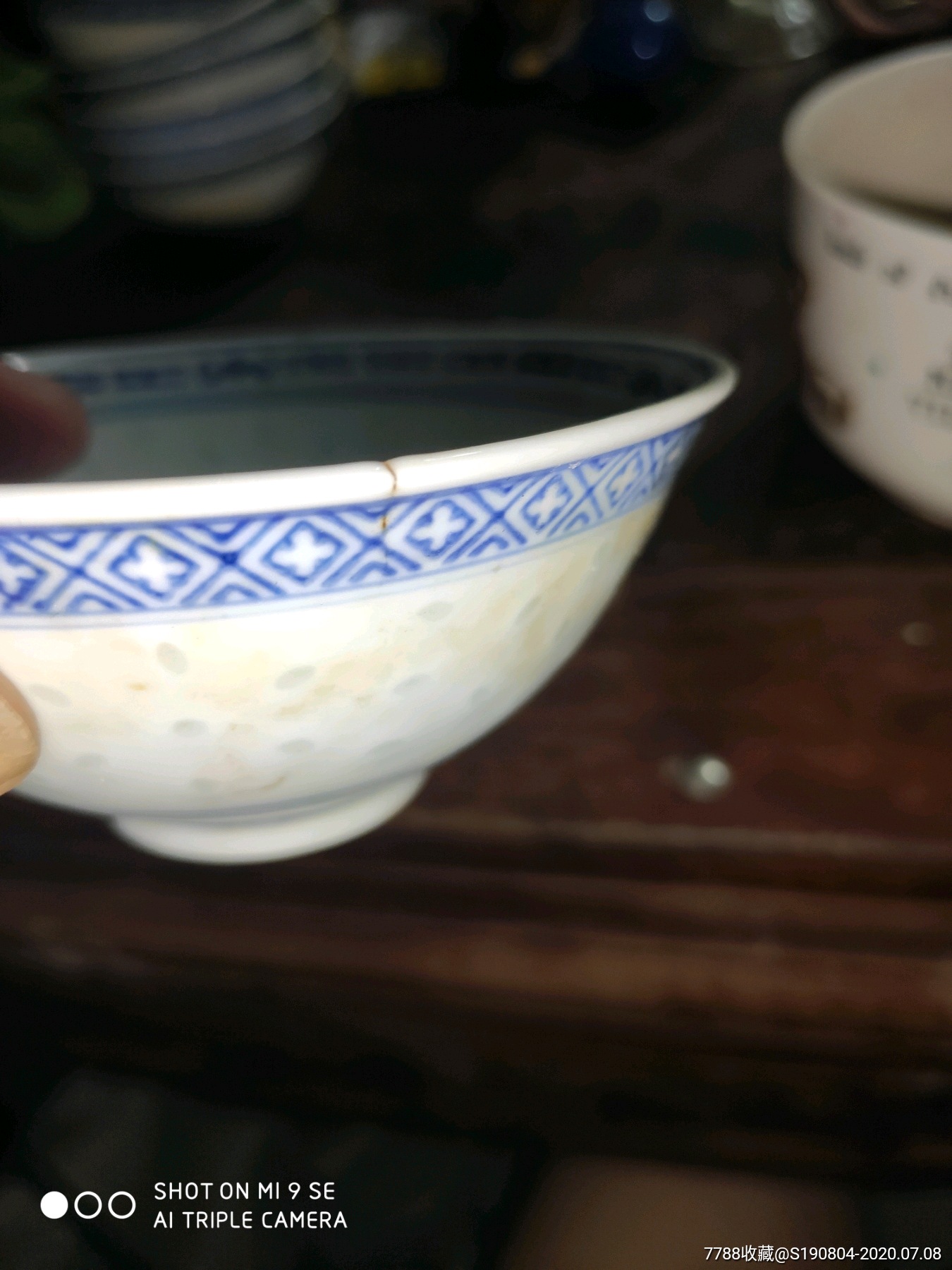 七八十年代景德镇米粒瓷玲珑碗10个