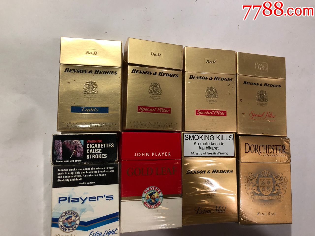 国外,8个不一样合卖,水手里面有一张老烟卡在里面,烟标/烟盒_第1张