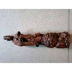 天然黑檀木木雕毛像摆件高15厘米