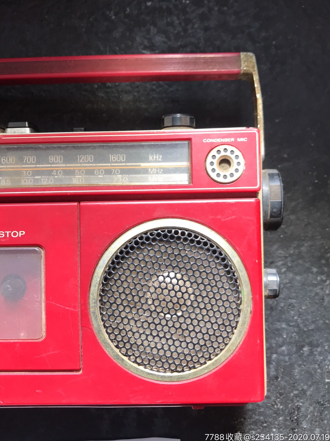 sanyo三洋m1700h小单卡收录机/少见红色机身/老式磁带手提袖珍录音机