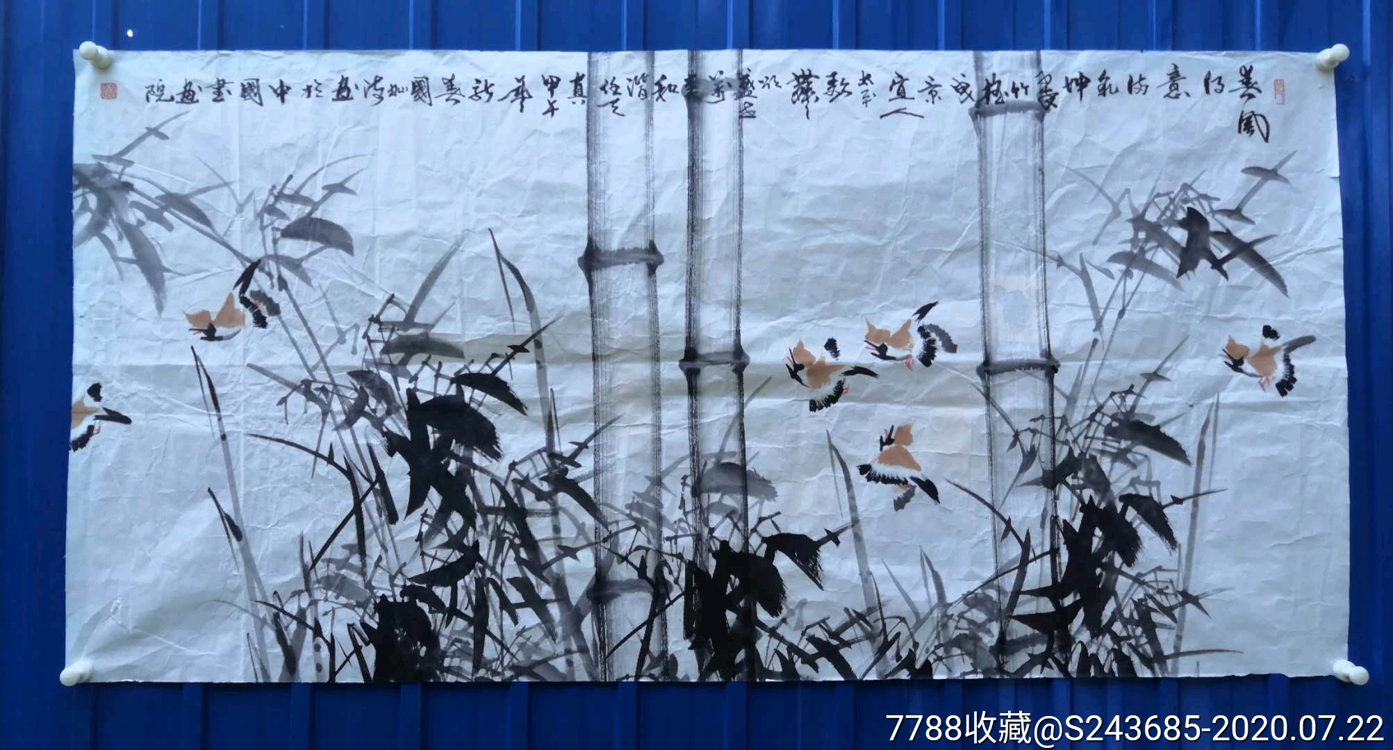 杨国灿.尺寸:155x76厘米-花鸟国画原作-7788书画网