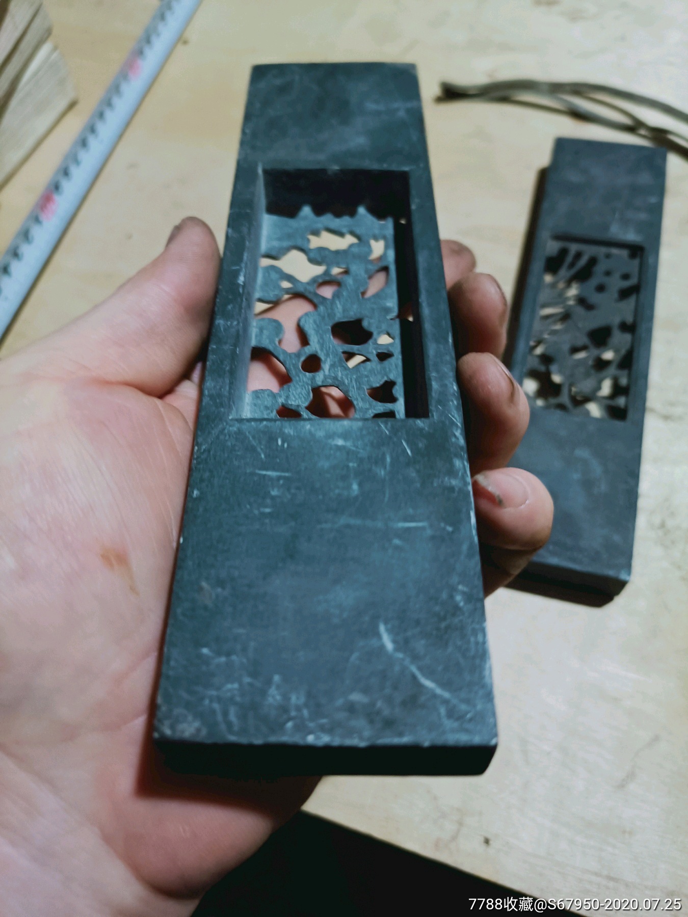 石头镇尺一对,刻工好-镇纸/压尺-7788收藏