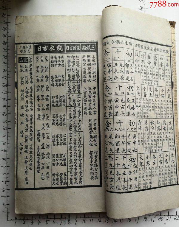 商品名称:特厚本的聚宝楼通胜择日与扶山的历书一册.