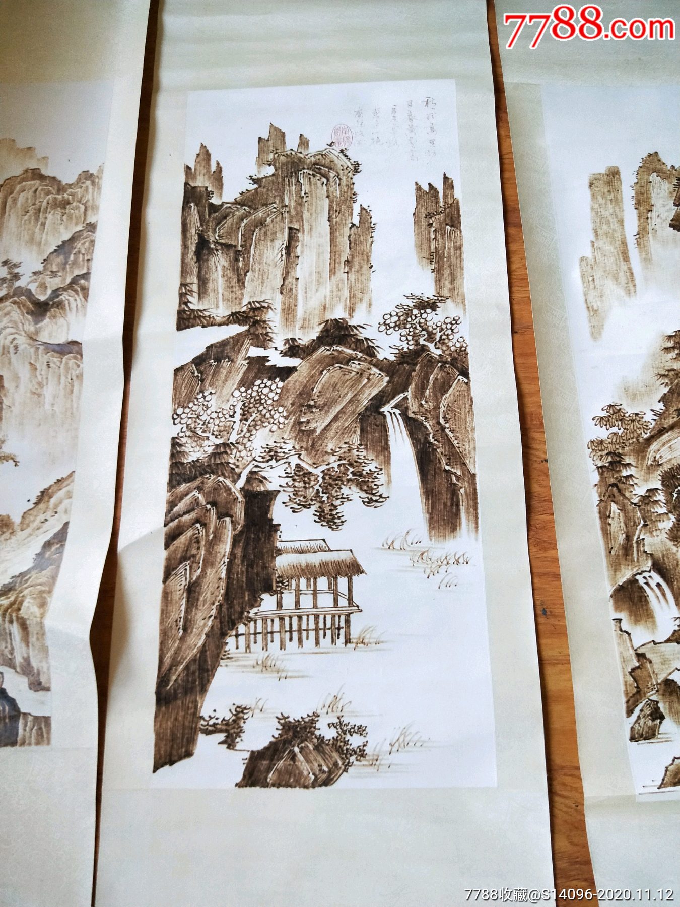 首页 拍卖 山水国画原作 中国一绝-南阳烙画(春夏秋冬)四副.