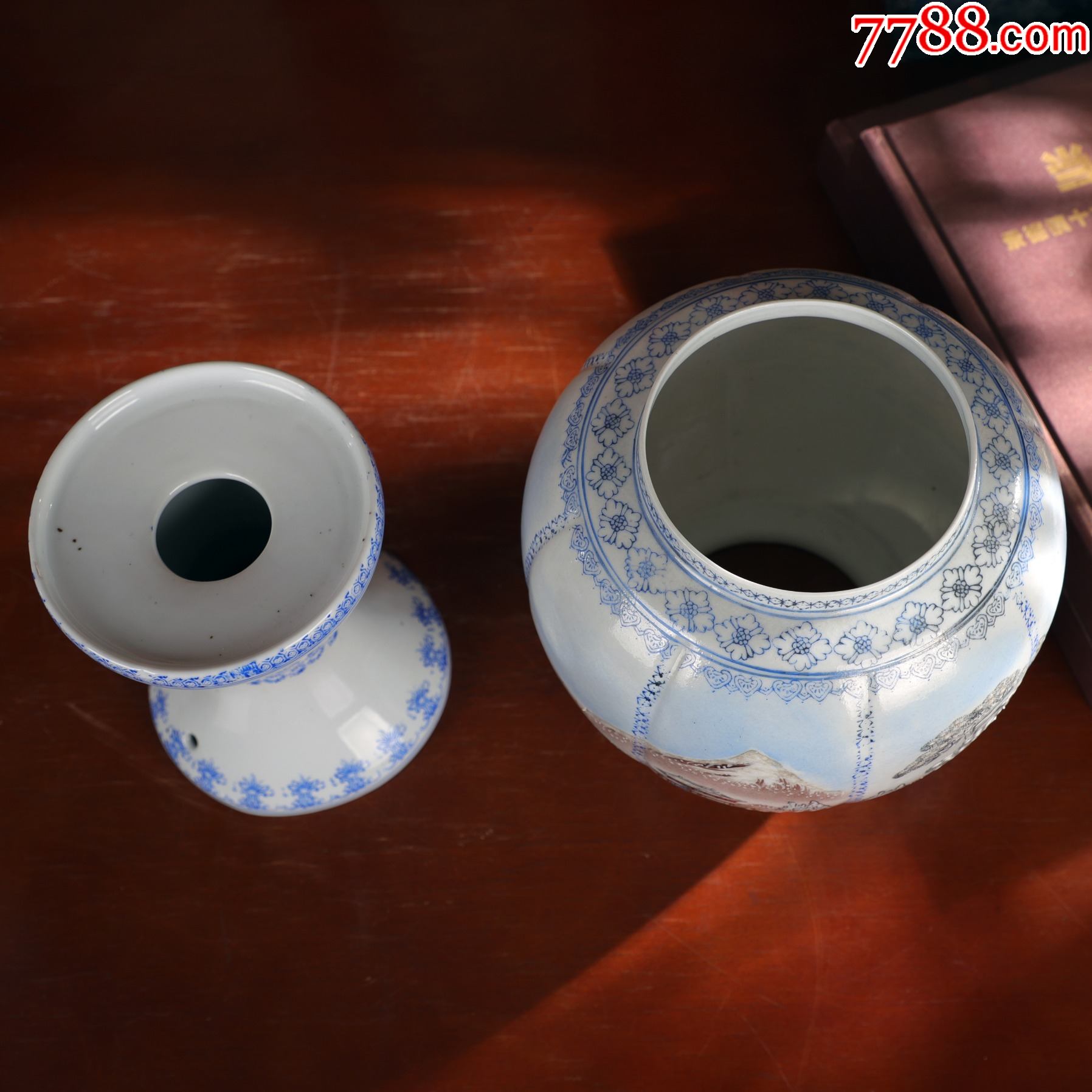 景德镇老厂货瓷器全手绘雪景薄胎皮灯(薄如纸)