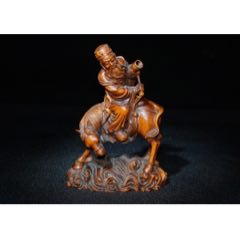 黄杨木精雕细琢张果佬骑驴高145厘米宽105厘米重214克