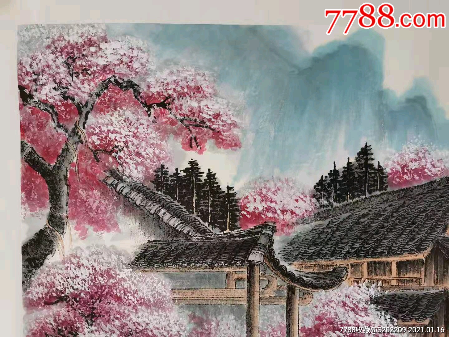 桃花源里可耕田,尺寸70/45,欢迎捡漏_山水国画原作_第3张_7788玉器