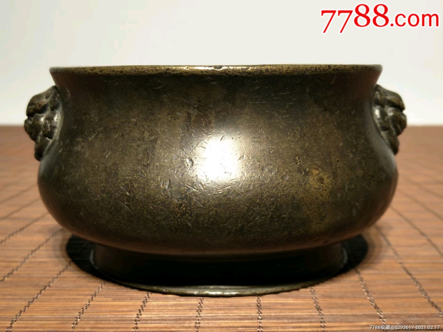 大明宣德年制,兽头铜香炉,包浆浓厚自然,造型周正古朴