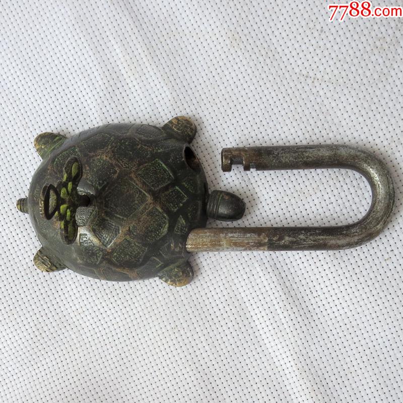 龟形老铜锁铜龟形保险锁异形锁