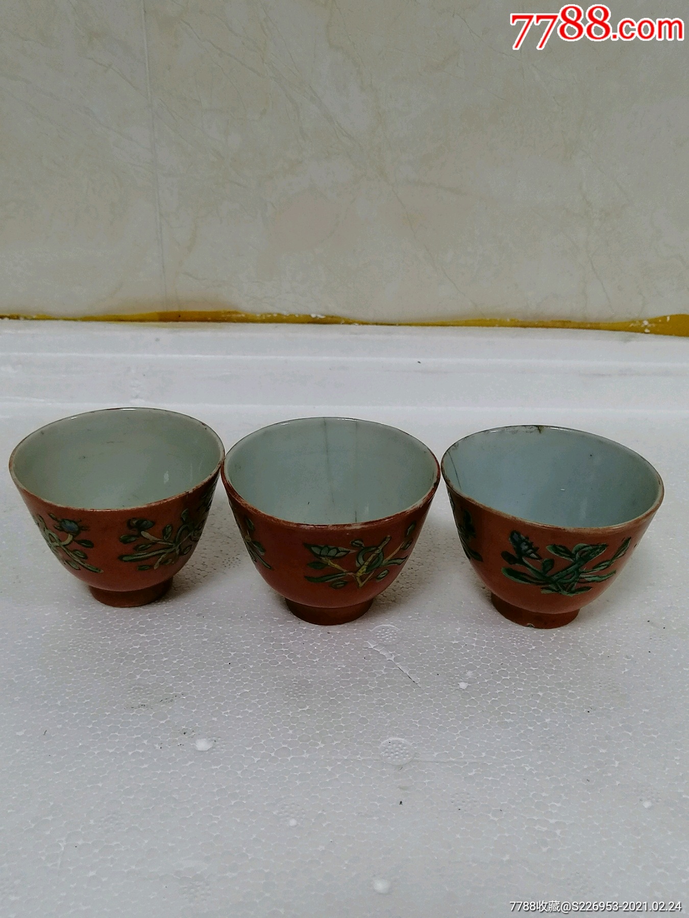 同治珊瑚红小酒杯_价格35元_第1张