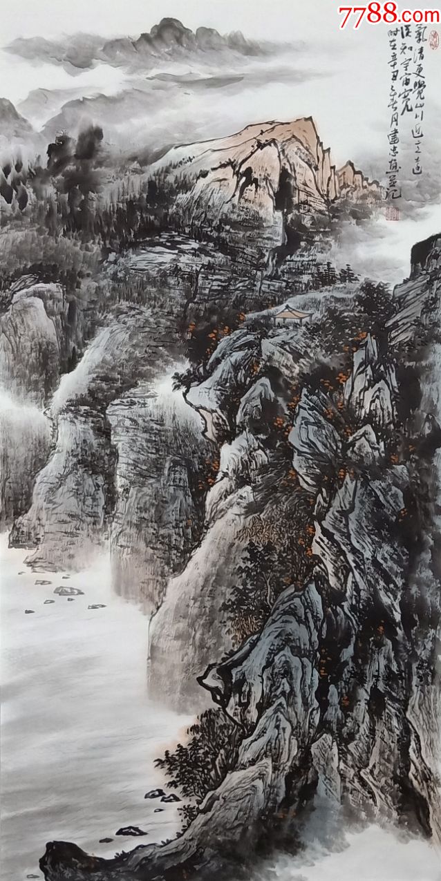 【保真】著名画家李建忠山水精品:气清更觉山川近
