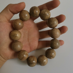 14原木沉香手串佛珠保真天然随形虫漏料持久留香饰品
