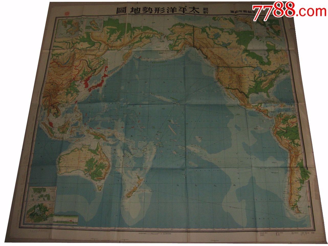《最新太平洋形势地图》108x115cm_价格1800元【东方乐缘】_第1张