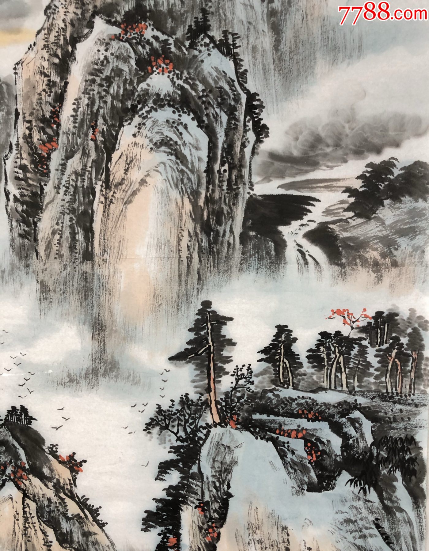 中美协会员,著名画家王红旭作品:源远流长(货号:d077b)_山水国画原作