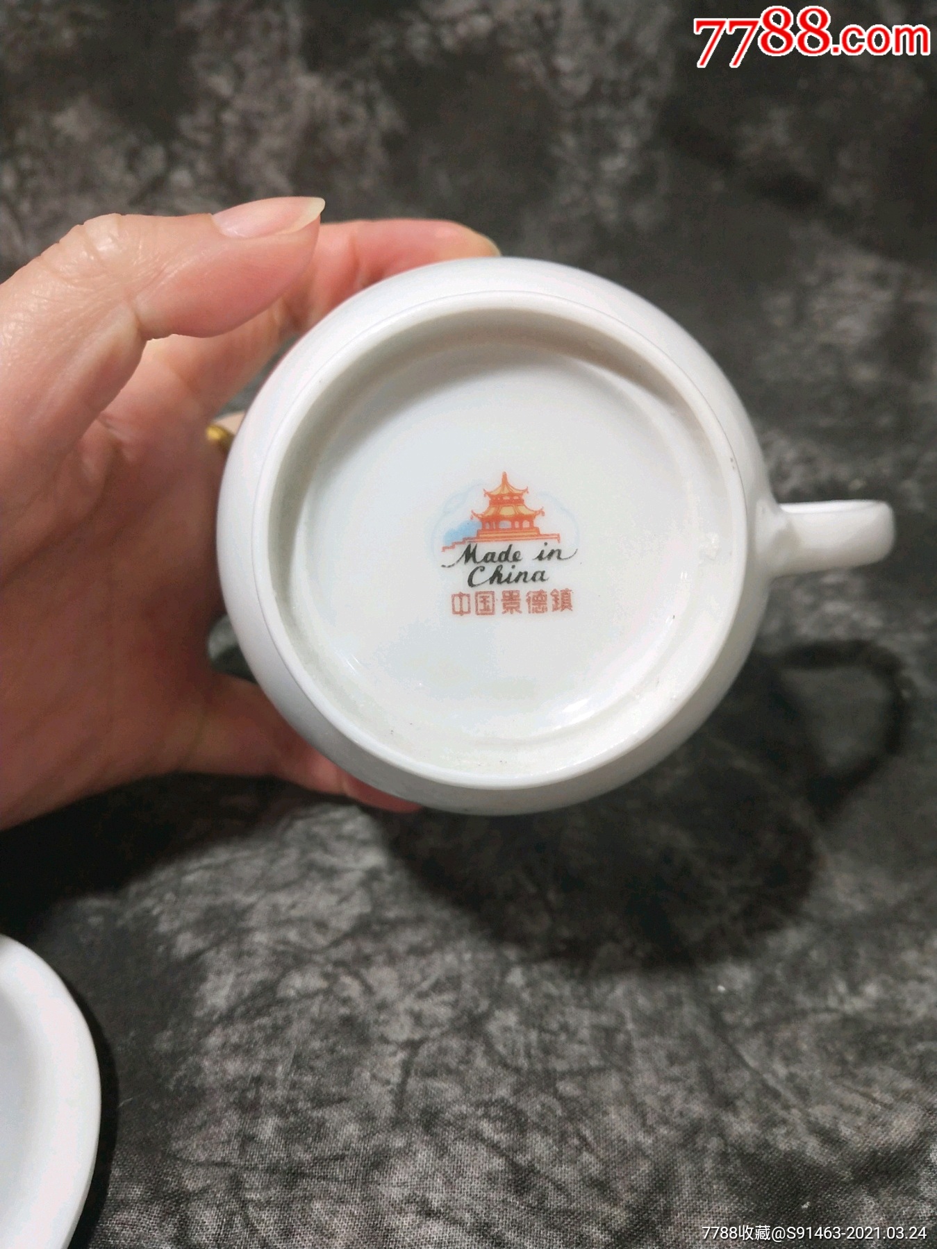 景德镇老厂货瓷器花鸟茶杯品相见图实物拍照盖有瑕疵见图景德镇70年