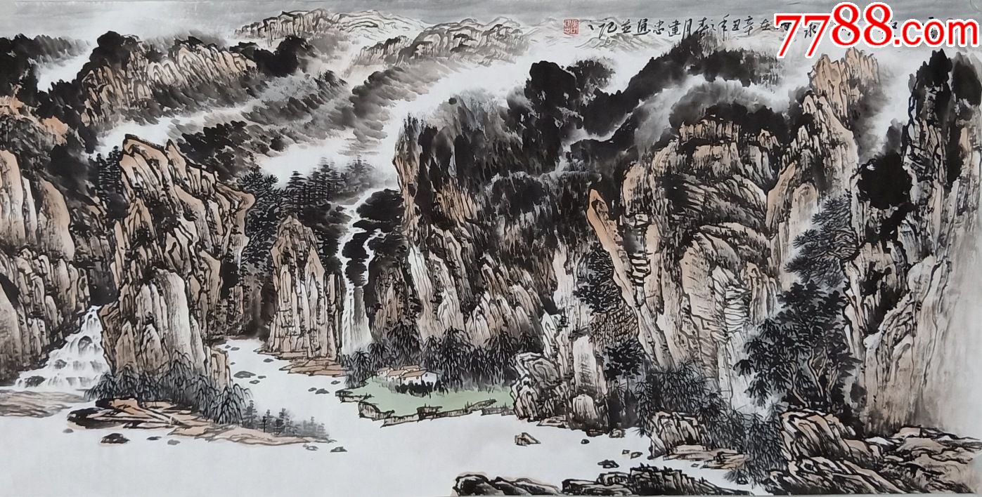 【保真】著名画家李建忠山水精品:云壑涧泉(货号:dg208)