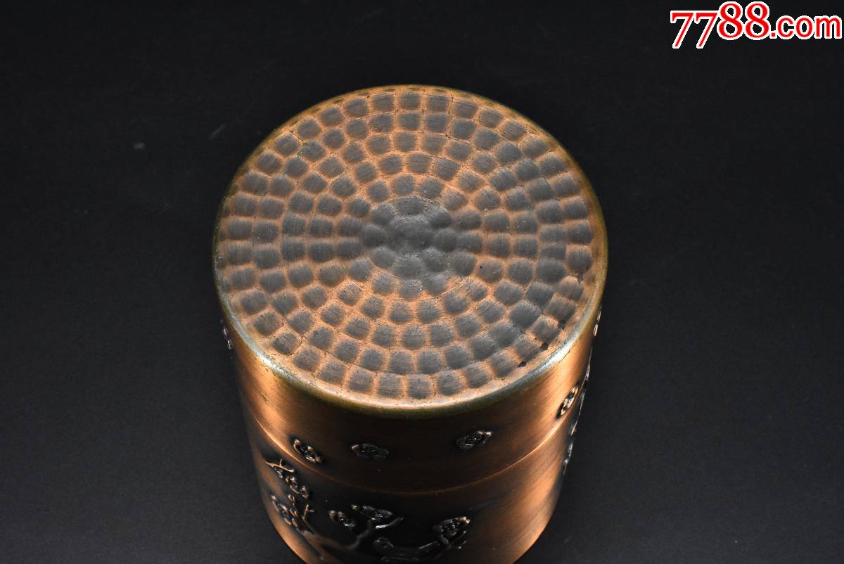 p9725日本铜制茶叶罐一件