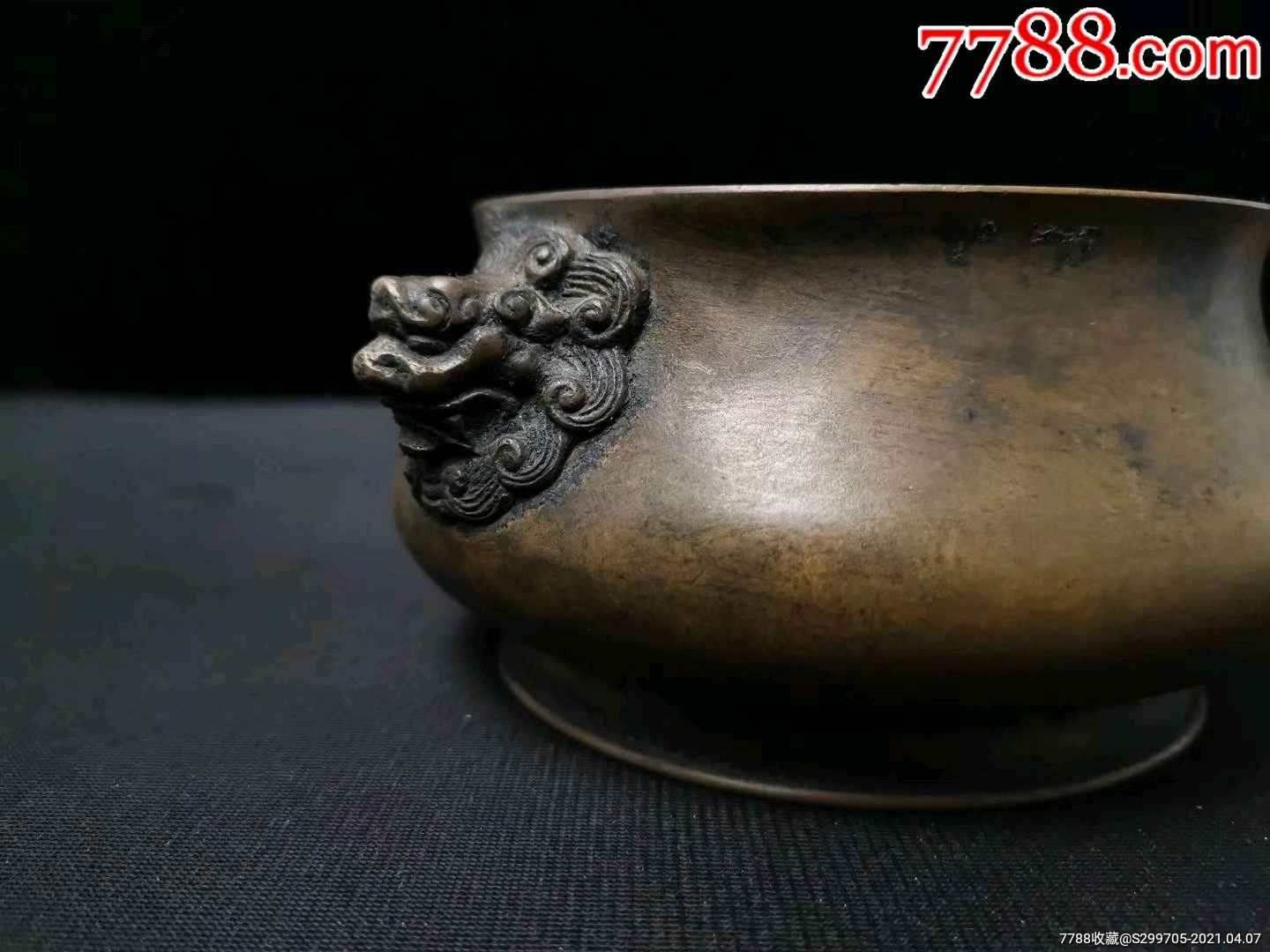 民国仿宣德炉大明宣德年制双龙款,狮耳,品相如图_香炉/香器【宝府城】
