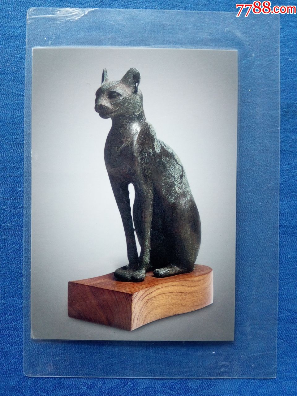 塑封明信片【猫神贝斯特小铜像】古埃及神话战争女神猫神家庭守护神