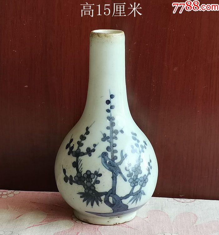 喜鹊登梅青花胆瓶-价格:260元-au26165559-青花瓷-加价-7788古币收藏