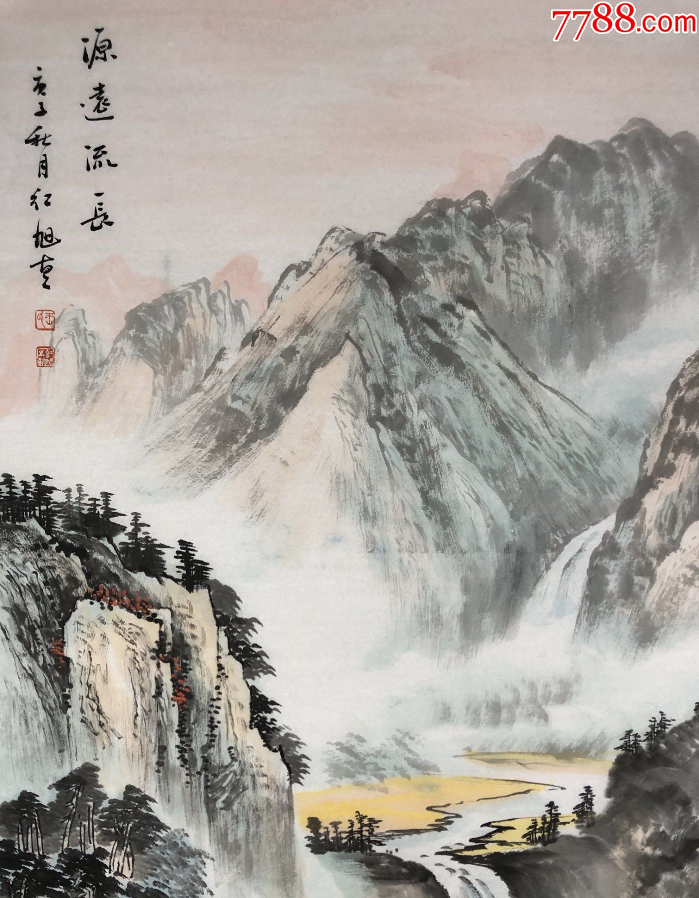 首页 拍卖 山水国画原作 >> 中美协会员,著名画家王红旭作品:源远流长