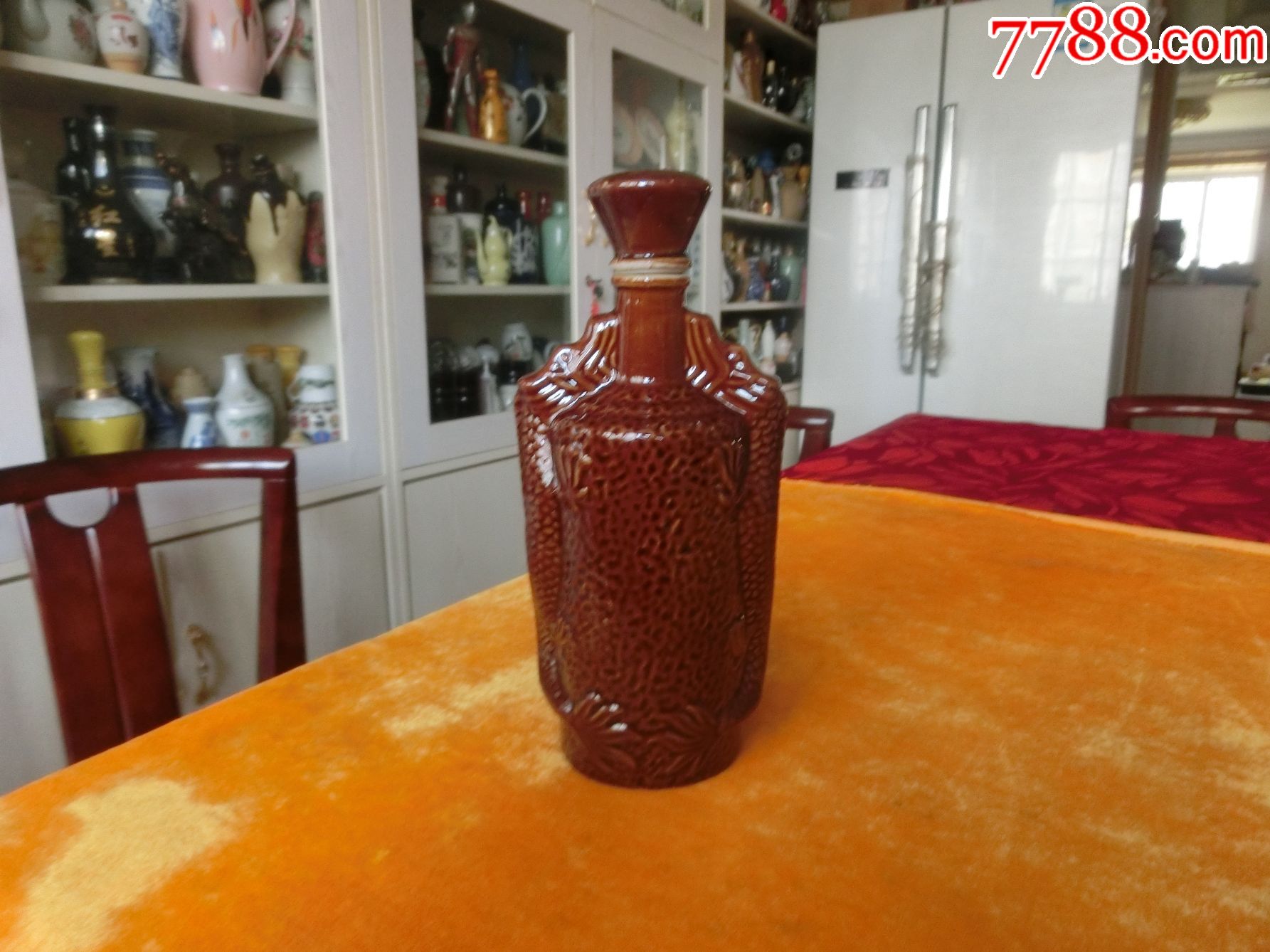 【酒瓶收藏】酱釉瓷双龙赖茅一斤装酒瓶(完美品)_价格20.