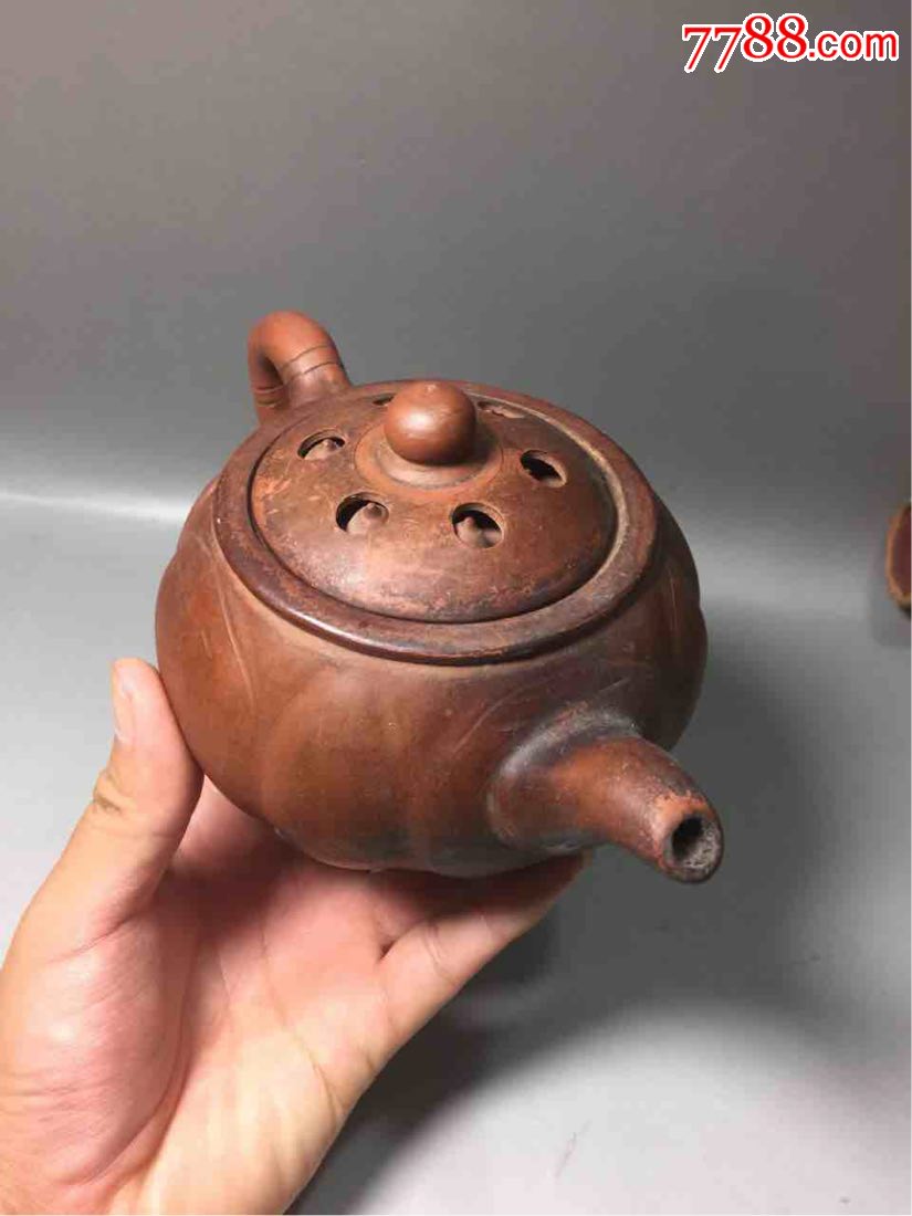 文革期间国营老厂莲子紫砂茶具壶