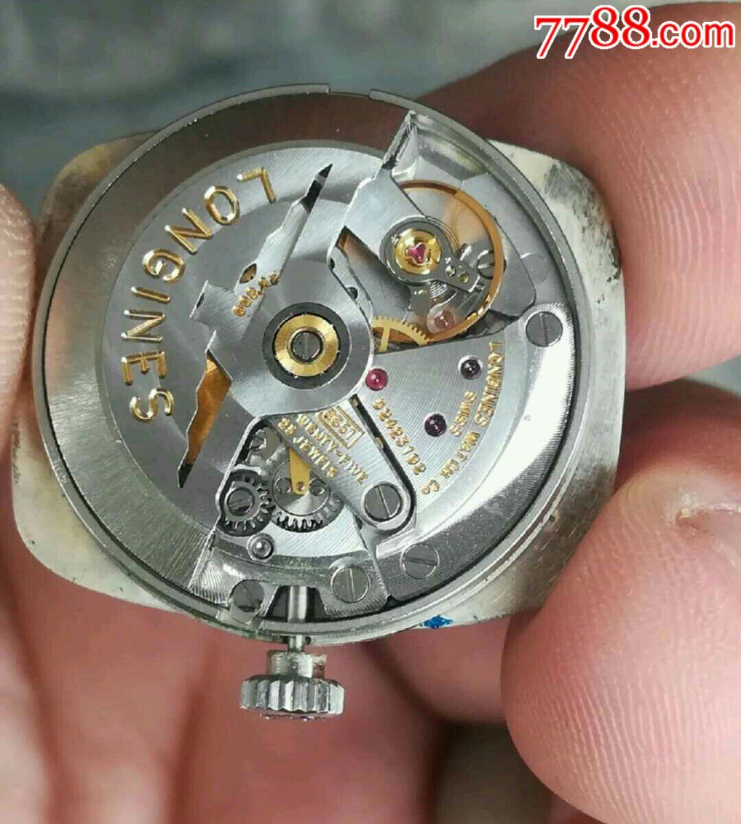 美品浪琴桥形极品蓝盘自产天文台机芯6651机芯自动腕表