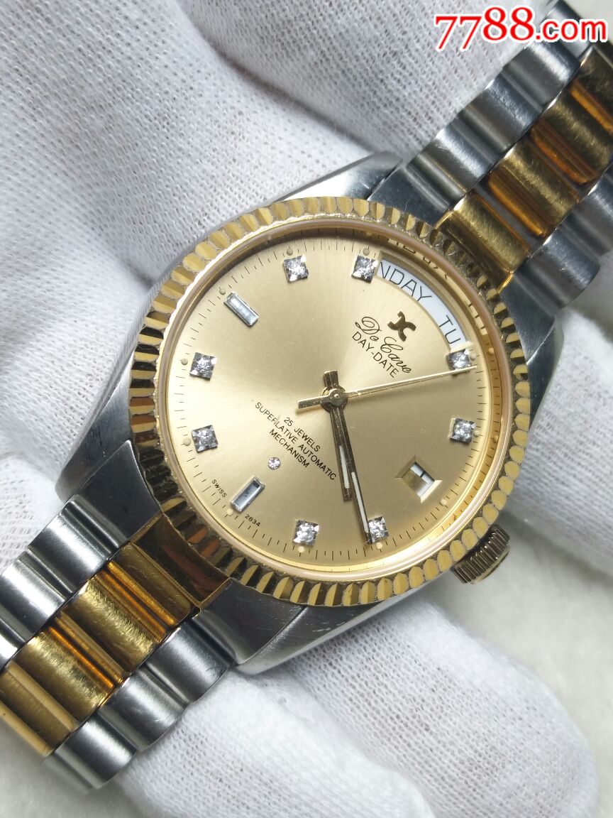 迪卡2834机芯镀金自动男表-价格:850元-se55552433-手表/腕表-零售