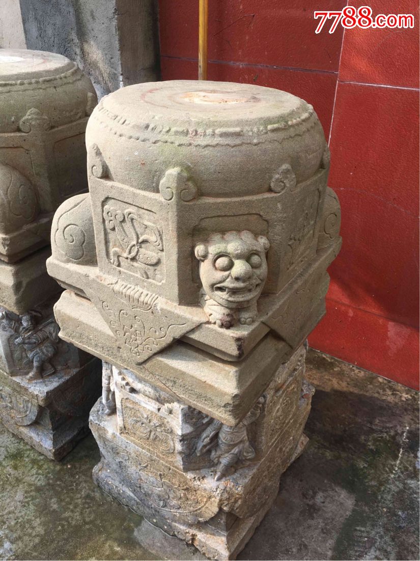 清代砂石石墩一套(三只)_价格4980.