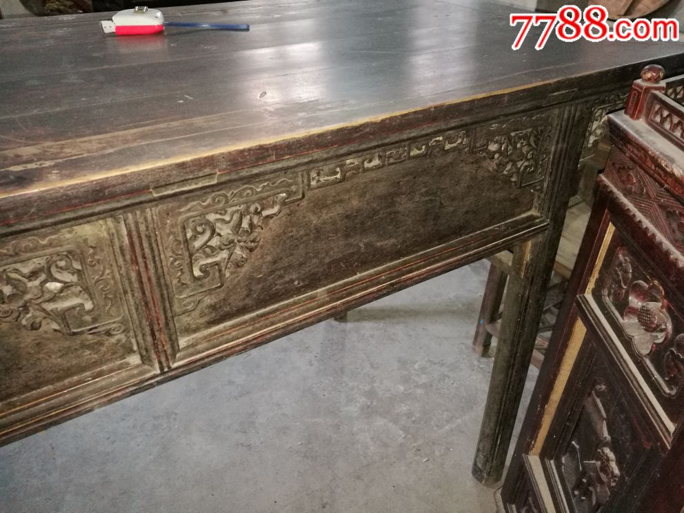 清代带2抽屉的书桌画案一张_价格2900.