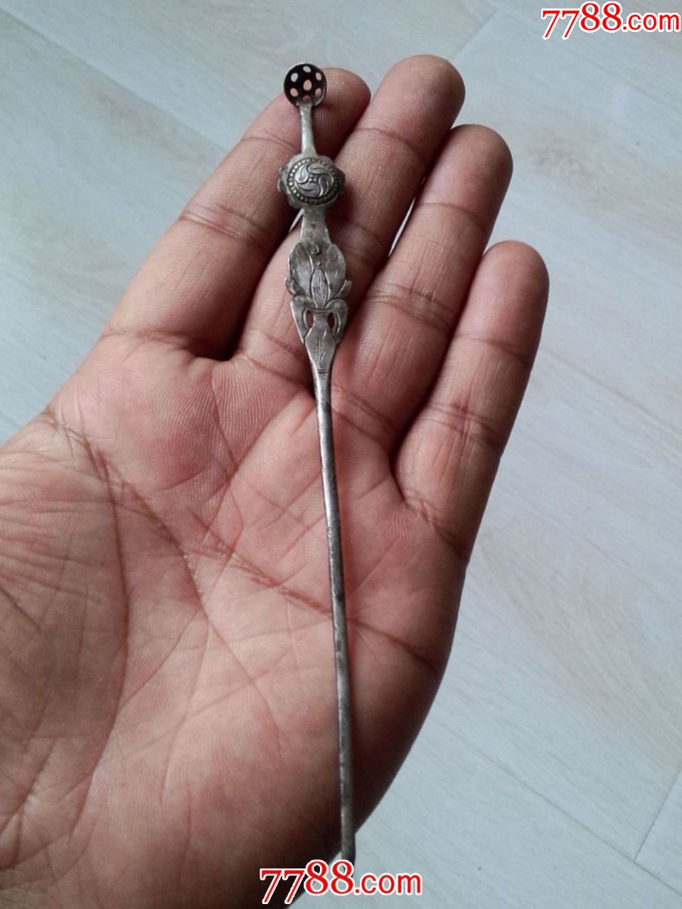 清代全品万顺和款纯银发簪一枚