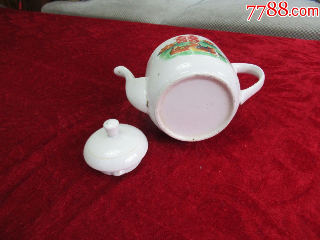 【茶壶收藏】八十年代双喜荷花鸳鸯图茶壶(完