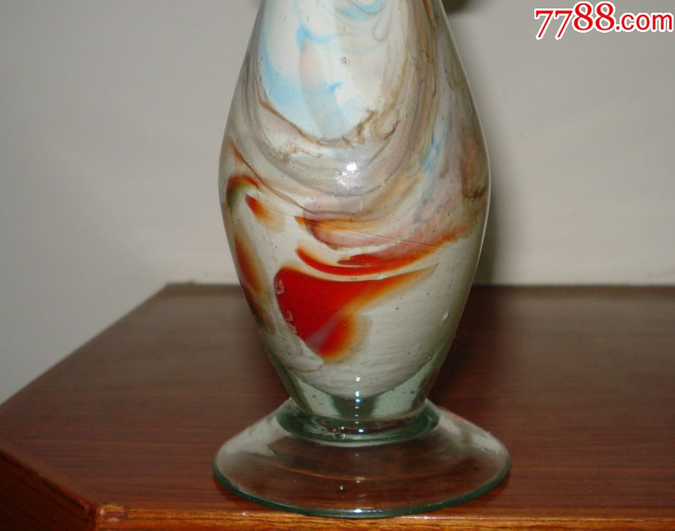 70年代玻璃花瓶一只(a0798)