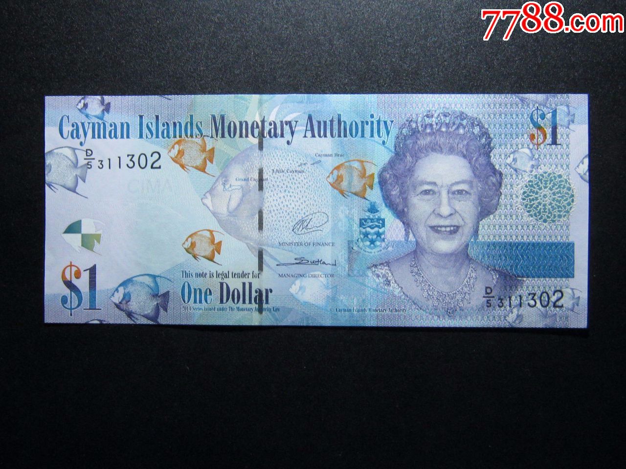 开曼群岛1元2014年 全新保真外国钱币英国女王