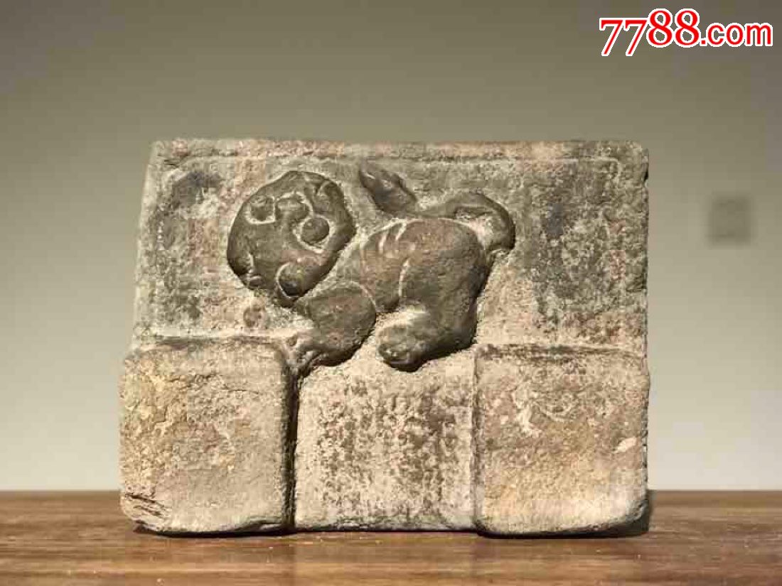明代石屏年代--大明朝,此石屏两面工高浮雕麒麟