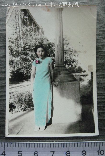 上色民国旗袍美女照片5.9*8.