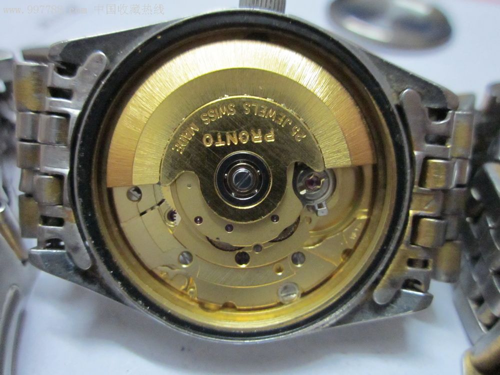 百浪多全自动机械手表,金黄色机芯2824-2