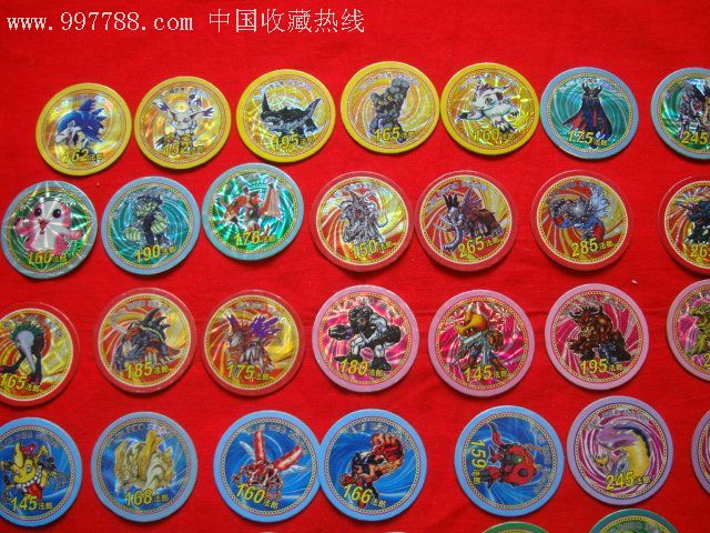 数码暴龙币卡之宝46张,食品卡,其他食品卡,年代不详,其他类型卡,圆形