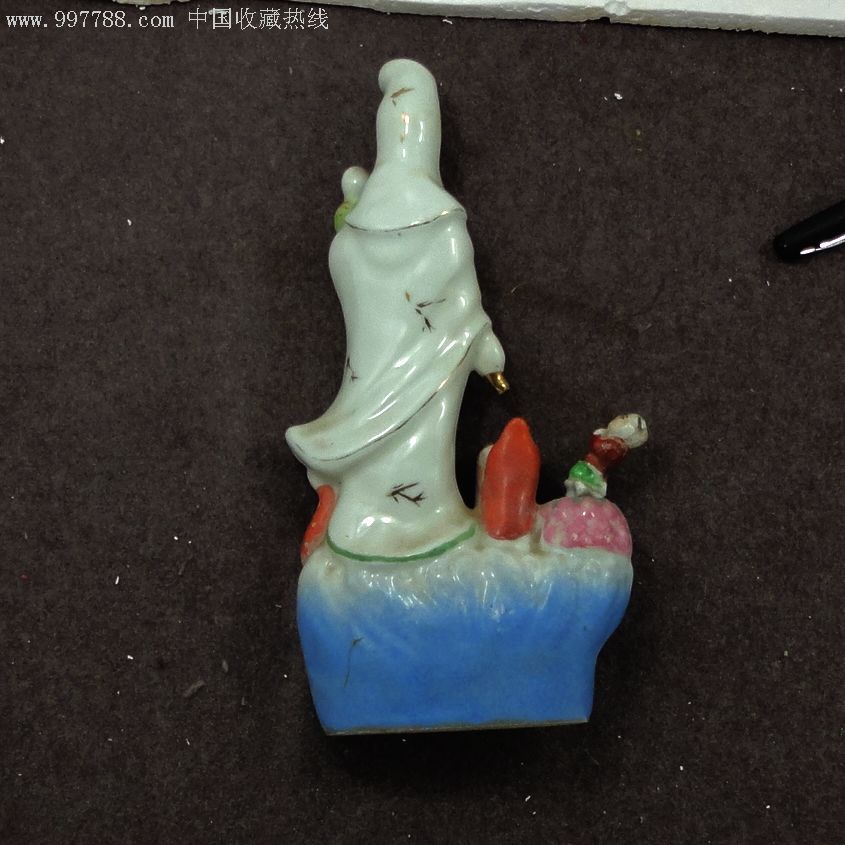 五十年代景德镇款布纹滴水观音-au3707104-彩绘瓷